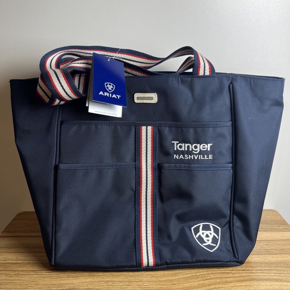 Ariat Handbags - Ariat Team Carryall Tote Navy Tanger Nashville Travel Bag Organizer Pockets NWT